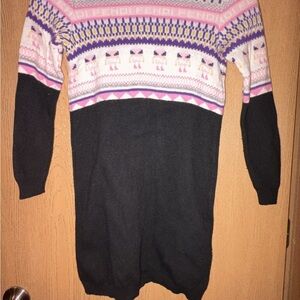 Fendi Kids Black and Pink Patterned Dress